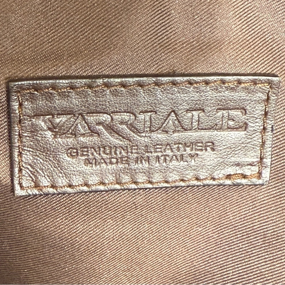 Varriale Italian Dark Brown Leather And Shearling Messenger Bag Adjustable Strap - Picture 8 of 16
